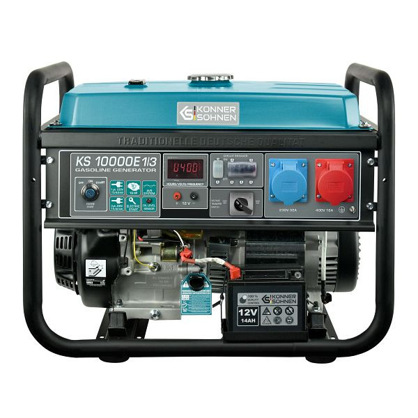 Générateur à démarrage électrique essence Könner & Söhnen 8000W, 1x32A(230V)/1x16A(400V), KS 10000E-1/3