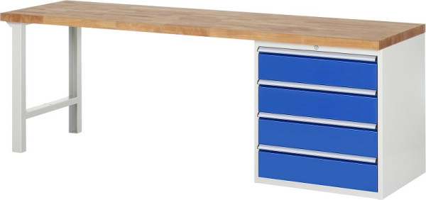 Etabli RAU série 7000 - modèle 7609, L2500 x P700 x H890 mm, base système L2500 x P650 x H850 mm, 03-7609A1-257B4M.11