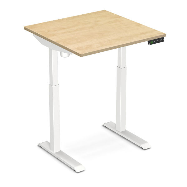 Bureau assis-debout Worktrainer StudyDesk (blanc / poirier sauvage 80 x 80 cm), StD-s-white-wp