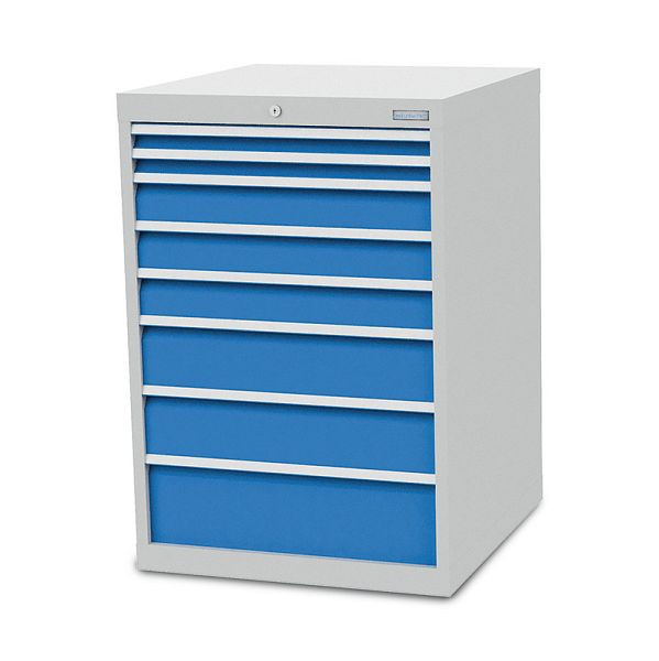 Armoire à tiroirs Bedrunka+Hirth, profondeur 736 mm, R 24-24, 8 x tiroirs, dimensions en mm (LxPxH) : 705 x 736 x 1019, 700/2321V10A