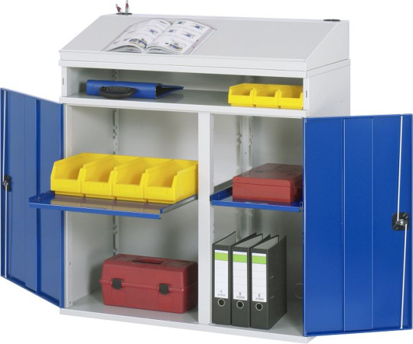 Bureau debout avec armoire latérale RAU, compartiment de rangement, 1100x1110/1220x520 mm, 07-1100T-M01.11