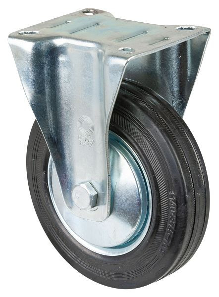 Rouleau de transport BS rollers, rouleau fixe, largeur de roue 37,5 mm, roue Ø 140 mm, capacité de charge 115 kg, jante en acier, roulement à rouleaux, plaque, lot de 4, L410.B55.141