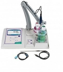 DOSTMANN pH 8+ DHS Tischmessgeräte-Set, inkl. DHS pH Elektrode Standard T, mit Magnetrührer und Zubehör, 5040-0203D