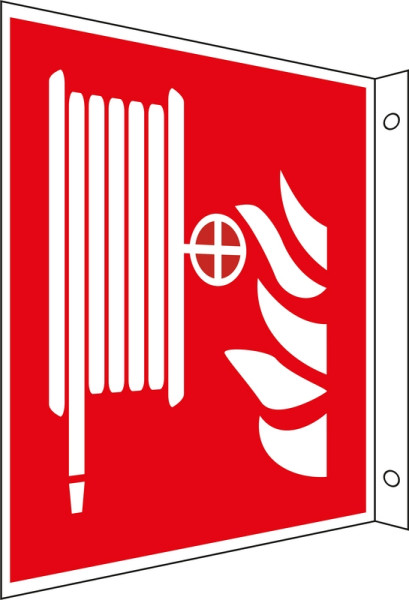 Panneau drapeau de protection incendie Eichner "Tuyau d'extinction", H x L x P : 20,2 x 2,5 x 20,2 cm, aluminium, photoluminescent HI 150, 9225-13635-020