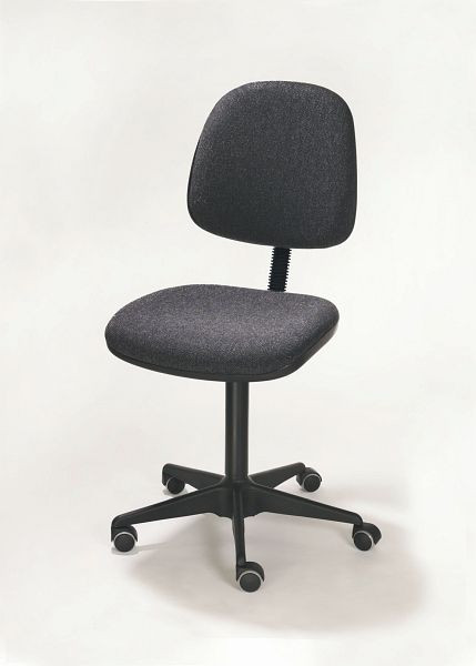 Lotz Chaise de travail ESD, DIN EN 61340-5-1, rembourrage assise/dossier, anthracite, grand, hauteur d'assise 450 - 580 mm, piètement en acier, roulettes, 6600.15