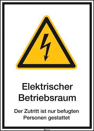 Panneau combiné DENIOS "Salle d'opération électrique", ISO 7010, aluminium, 265 x 370 mm, lot de 5, 266765