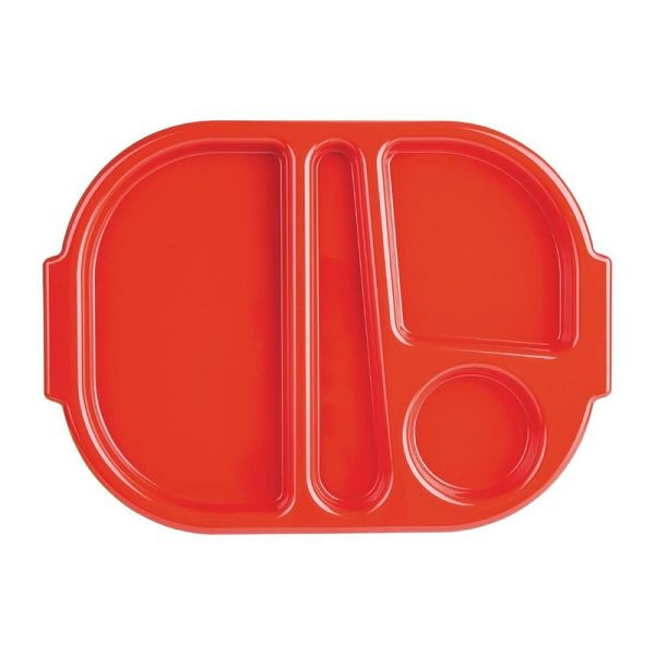 OLYMPIA Kristallon Petit plateau de menu en polycarbonate rouge 32,2 cm, UE: 10 pièces, DL126