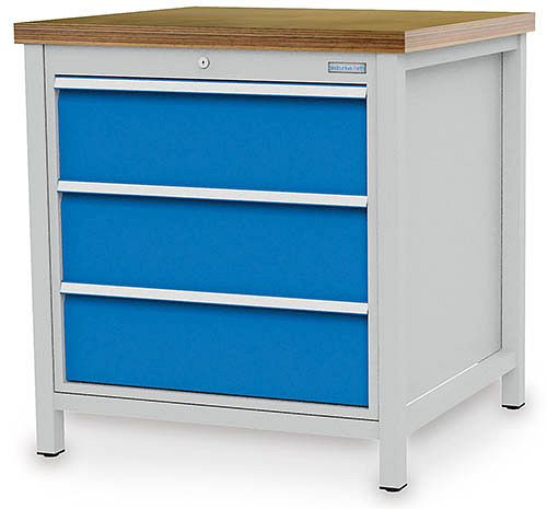 Établi à caisson Bedrunka+Hirth série 810 R24-24, 3x 200 mm, tiroirs à extension totale, 810 x 750 x 859 mm, 03.075.10V