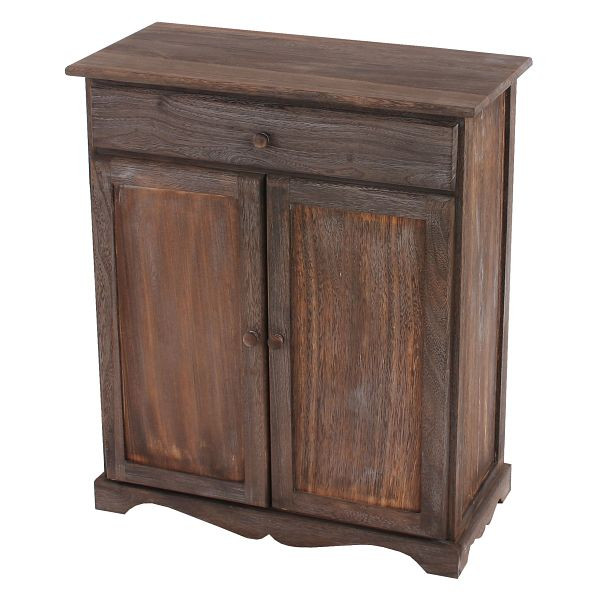 Commode Mendler, 78x66x33cm, aspect shabby, vintage, marron, 30356