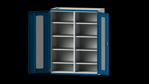 Etablis ANKE, armoire pour charges lourdes, modèle 401, 1485 x 690 x 1950 mm, zone de visualisation en plexiglas, RAL 7035/5010, 621.039