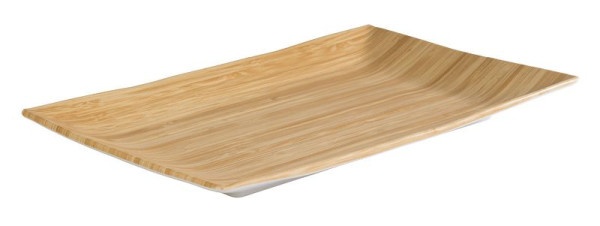 Plateau APS -BAMBOO-, 34,5 x 21,5 cm, hauteur : 3 cm, mélamine, intérieur : aspect bambou, extérieur : blanc, 84808