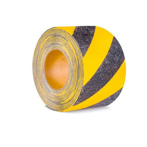 Revêtement antidérapant Moravia, basic, noir/jaune, rouleau 100 mm x 18,3 m, 264433