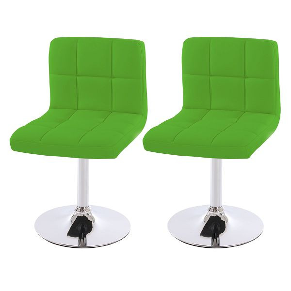 Mendler set de 2 chaises de salle à manger chaise pivotante Kavala simili cuir chrome, vert, 26630