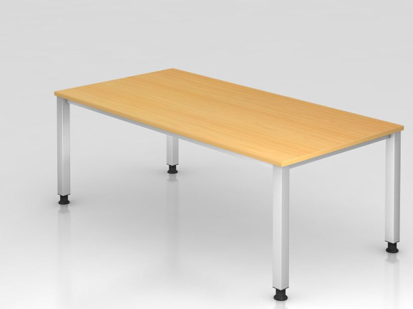 Bureau Hammerbacher 4 pieds carré 200x100cm hêtre, forme rectangulaire, VQS2E/6/S
