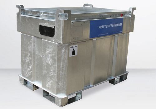 Système mobile de réservoir diesel DENIOS KI-D, à double paroi, 330 litres, avec pompe 230V, 278-991