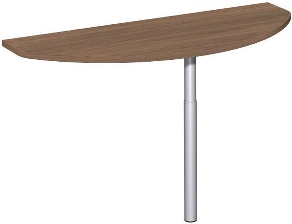 table à rallonge geramöbel avec pied de support, matériel de liaison inclus, réglable en hauteur, 1200x500x680-820, noyer/argent, N-657240-NS