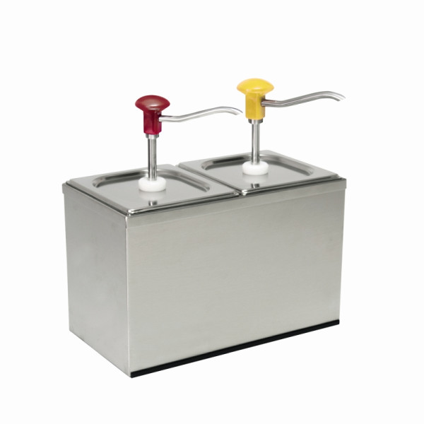 Distributeur doseur Schneider Récipient GN 2 compartiments, contenu 2x3 litres, 340x185x350 mm, 152411