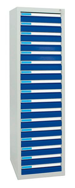 armoire à tiroirs émoussés série ESTA, RAL 7035/5010, 17 tiroirs (17x100 mm), 7605174