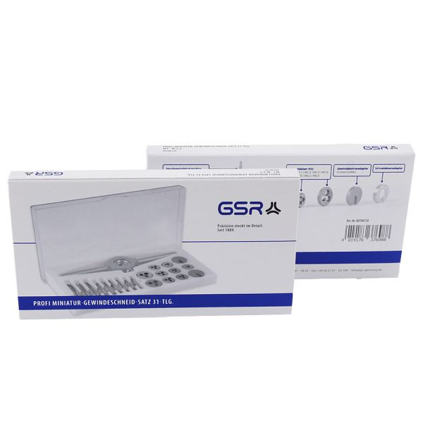 Assortiment de filetages miniatures GSR 31 pièces de M1 à M2,5 en HSS, 00708120