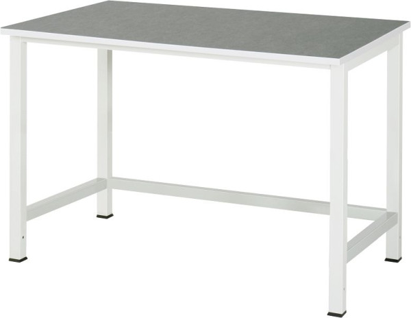 Table de travail RAU série 900, revêtement marbré universel/linoléum, 1250x825x800 mm, 03-900-1-L25-12.12