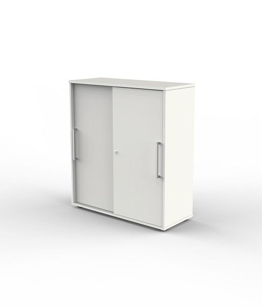 Armoire à portes coulissantes Kerkmann, 3 OH, forme 4, L 1000 x P 400 x H 1110 mm, blanc, 13449110