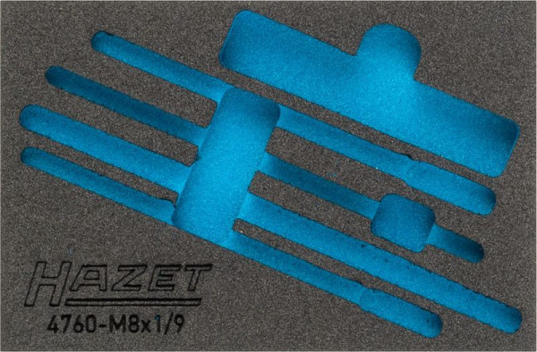 Insert en mousse souple Hazet à 2 composants, pour 4760-M 8 x 1/9, dimensions / longueur : 172 mm x 114 mm Taille du système d'organisation : 1/9 (172 x 114 mm), 163-321L