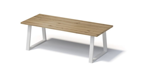 Bisley Fortis Table Regular, 2600 x 1000 mm, bord droit, surface huilée, cadre en T, surface: naturel / couleur du cadre: blanc trafic, F2610TP396