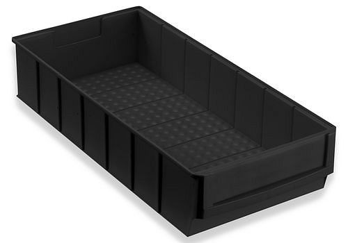 DENIOS pro-line Boîte d'étagère ESD pro-line C2-B, PP, 185 x 400 x 81 mm, noir, lot de 24, 265171
