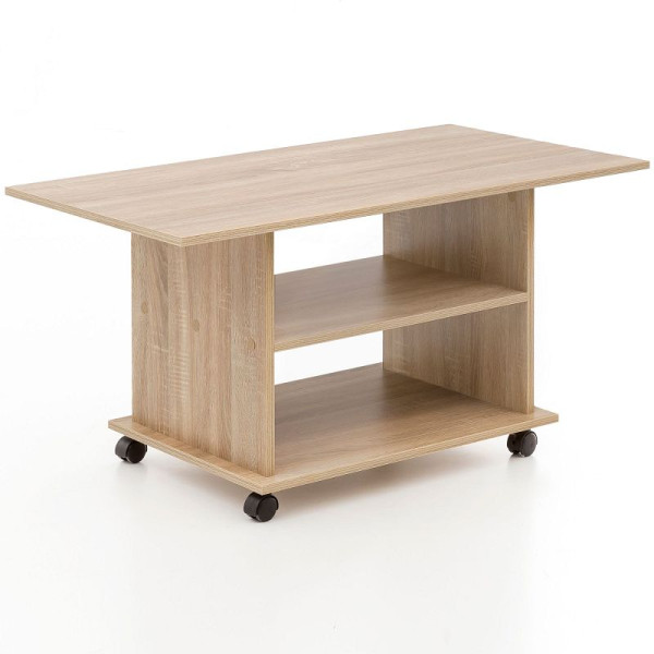 Table basse Wohnling Design 95 x 51 x 54,5 cm Sonoma rotative avec roulettes, WL5.739