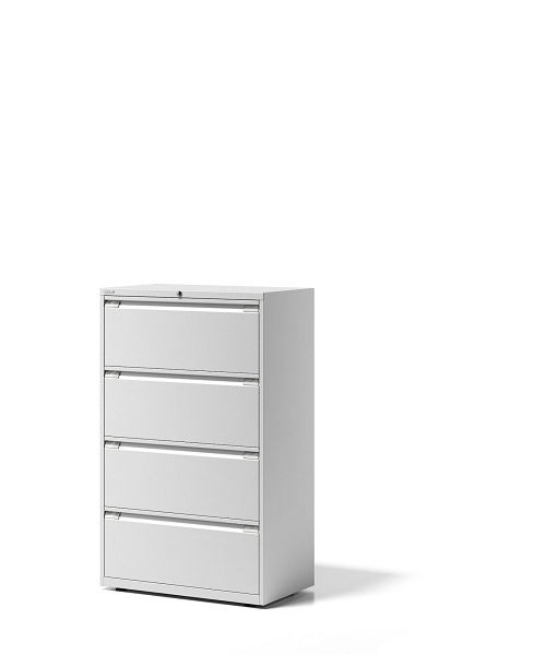 Armoire à tiroirs Bisley Essentials, 4 tiroirs chacun H 304 mm, blanc signalisation, YESF0813696