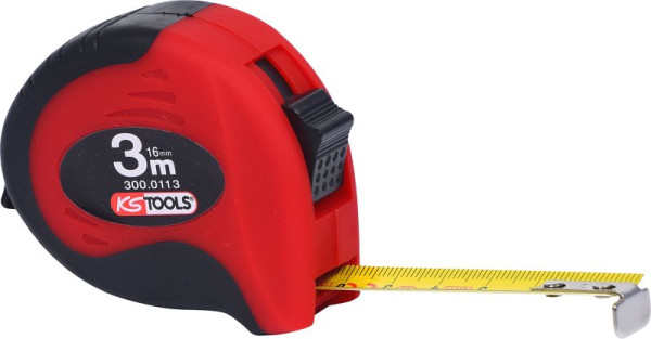 Mètre ruban KS Tools avec serrure, noir-rouge, 3m, 300.0113
