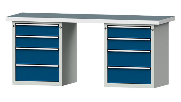 Établis ANKE Établi combiné, modèle 840 V, 2000 x 700 x 850 mm, RAL 7035/5010, UBP 50 mm, 415.106