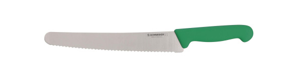 Couteau universel Schneider, bord dentelé, vert, longueur de lame : 25 cm, 260703