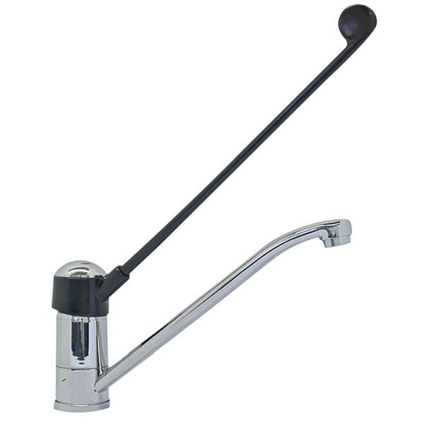 Mitigeur monobloc Gastro-Inox "Haute Performance" avec commande coudée en plastique, 300 mm, mitigeur monotrou avec bras pivotant, 402.414