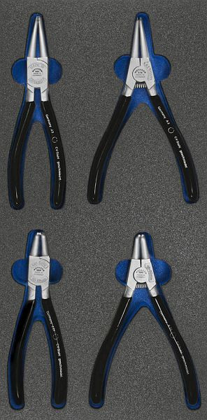 Bedrunka+Hirth insert d'outil, jeu de pinces à circlips, 4 pièces, dimensions en mm (LxPxH) : 400 x 200 x 25, 08.89.208