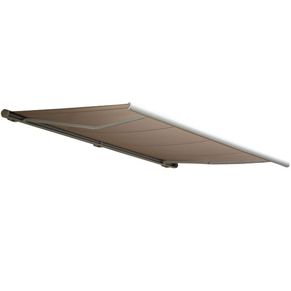 Store à cassette électrique Mendler T123, store cassette complète 4,5x3m, polyester sable, 58228+34432