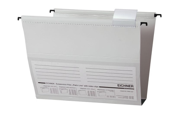 Classeur suspendu Eichner Platin Line en PVC, gris, largeur de base : 30 mm, UE : 10 pièces, 9039-10056