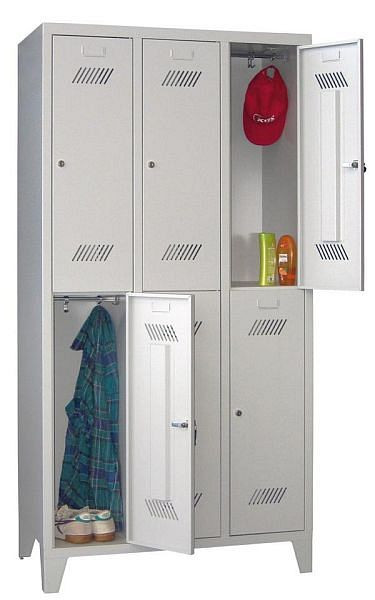 Armoire à vêtements Pavoy avec pieds 1850/500/900, 3l x 2h, fermeture tournante, largeur de compartiment 300, 60260-323-032-905