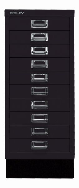Bisley MultiDrawer™, série 29 avec base, DIN A4, 10 tiroirs, noir, L2910S633