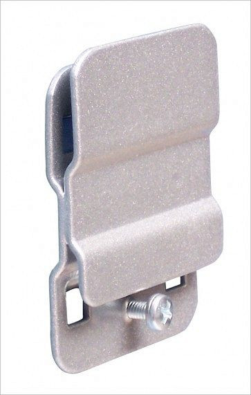 Support ADB pour boîte de rangement, adapté à la perforation Euro (10x10mm / 38x38mm), couleur : noir, RAL 9006, 23168