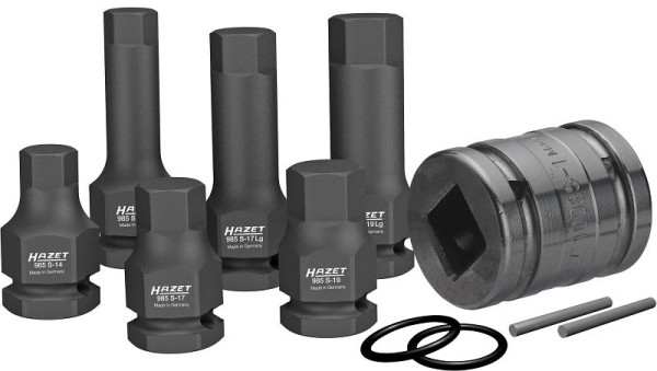 Jeu de douilles tournevis Hazet, carré creux 12,5 mm, profil à six pans creux, 14, 17, 19, 985S/11