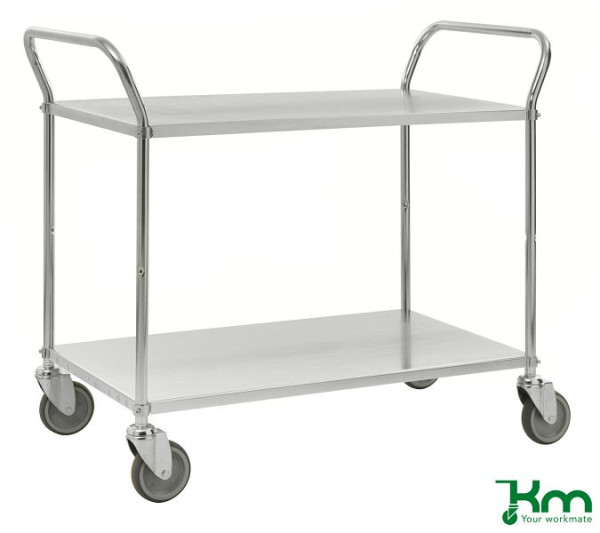 Kongamek Light Shelf Trolley, 4 roulettes pivotantes, galvanisé, 2 étagères, KM4147-E