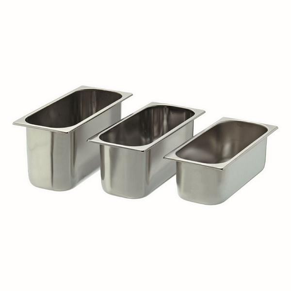 Bac à glace Schneider 165 x 360 x 180 mm, capacité 7,7 litres, inox, 199612