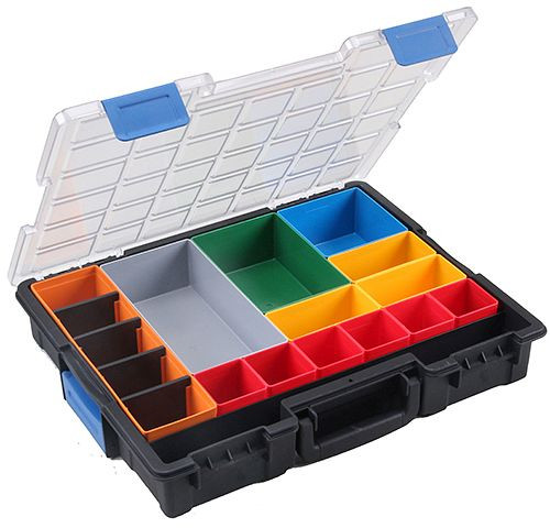 Bedrunka+Hirth Flex-Box plastique 18 compartiments, dimensions en mm (LxPxH) : 440 x 355 x 76, 04.KK454230
