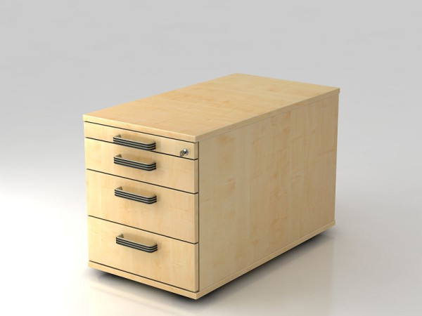 Conteneur roulant Hammerbacher 80cm, 3 tiroirs, poignée barrette de verrouillage érable, 42,8x51,2x80 cm, 1/2/3/3 HE, VTC30/3/3/SG