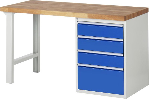 Etabli RAU série 7000 - conception modulaire, 4 x tiroirs, 1500x840x700 mm, 03-7510A1-157B4S.11