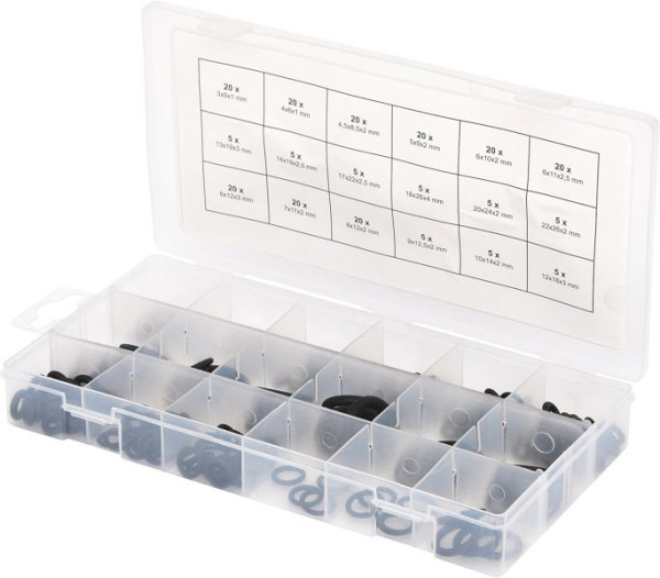 Gamme de joints toriques KS Tools, diamètre intérieur 3-22 mm, 225 pièces, 970.0180