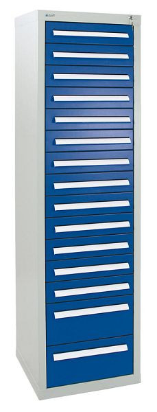 armoire à tiroirs émoussés série T-100/35-5, RAL 7035/5010, 15 tiroirs (13x100, 2x200mm), 8155774