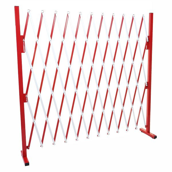 Barrière Mendler HWC-B34, barrière de sécurité extensible, aluminium rouge-blanc, hauteur 153cm, largeur 36-300cm, 64793