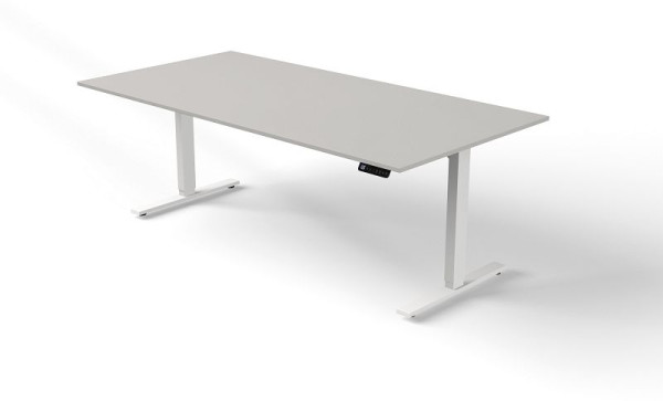 Table assis/debout Kerkmann L 2000 x P 1000 mm, réglable en hauteur électriquement de 720 à 1200 mm, couleur : gris clair, 10381911